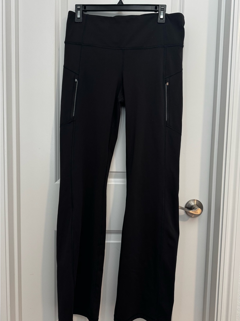Athleta Rainier Bootcut Pull-On Pants Zip Pocket Tall L/T Black Comfort Stretch